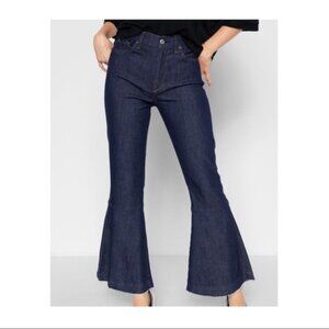 7FAM Cropped Kick Flare Bell Bottoms Dark Wash Jeans Size 26